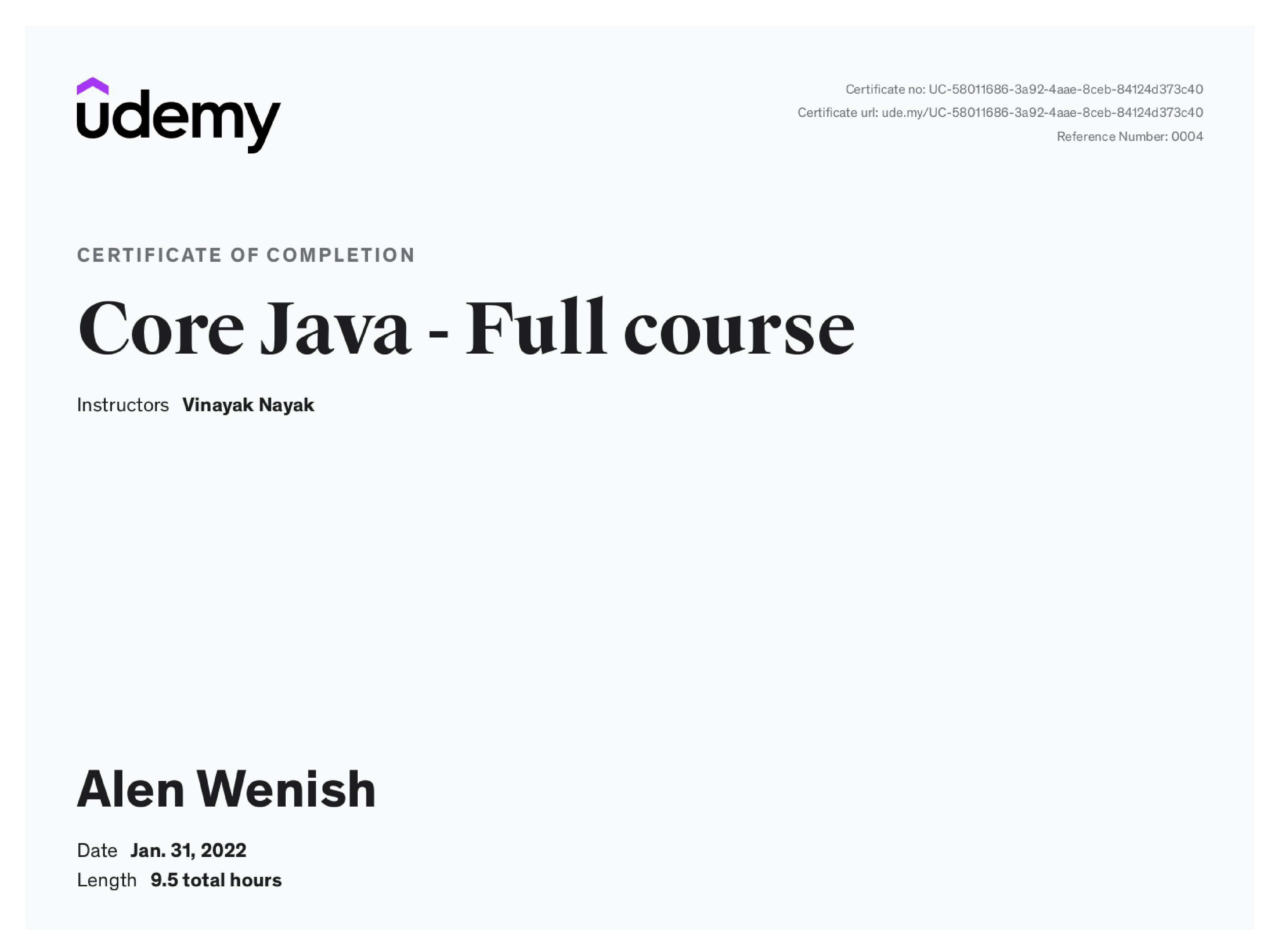 certificate